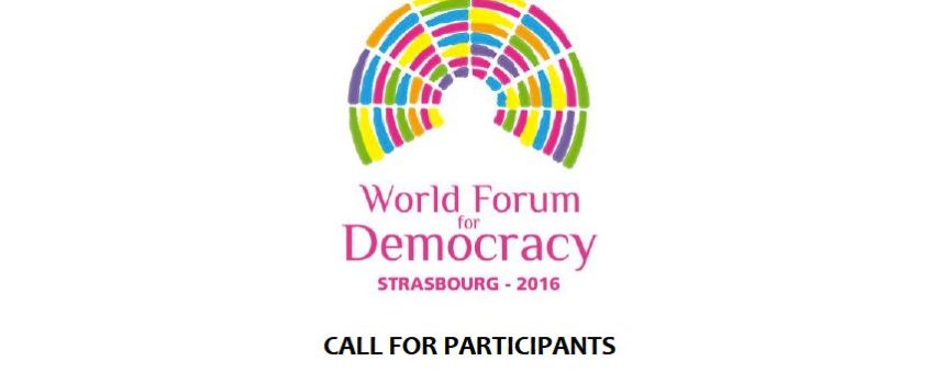 Partecipa al Forum Mondiale per la Democrazia di Strasburgo 7-9 novembre