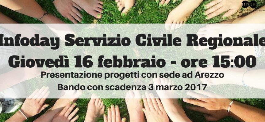 InfoDay bando Servizio Civile Regionale (2°bando): vi aspettiamo giovedì 16 febbraio @InformaGiovani!