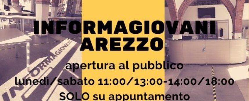 Informagiovani Arezzo: da martedì 6 aprile aperto al pubblico SOLO su appuntamento