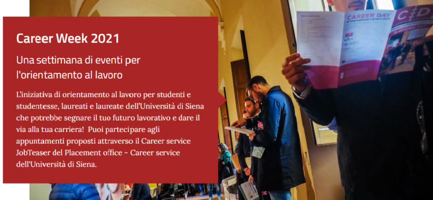 Università di Siena: Torna in presenza la Career Week 11-14 Ottobre