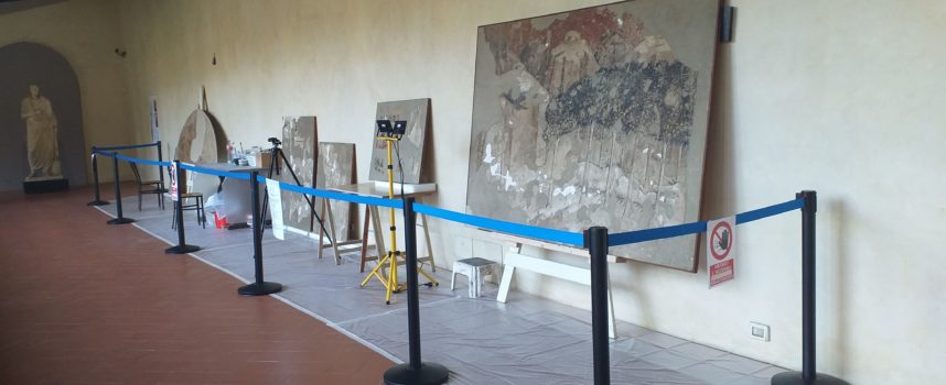 Tornano al Museo Archeologico gli affreschi con le storie di San Benedetto: visite gratuite al cantiere
