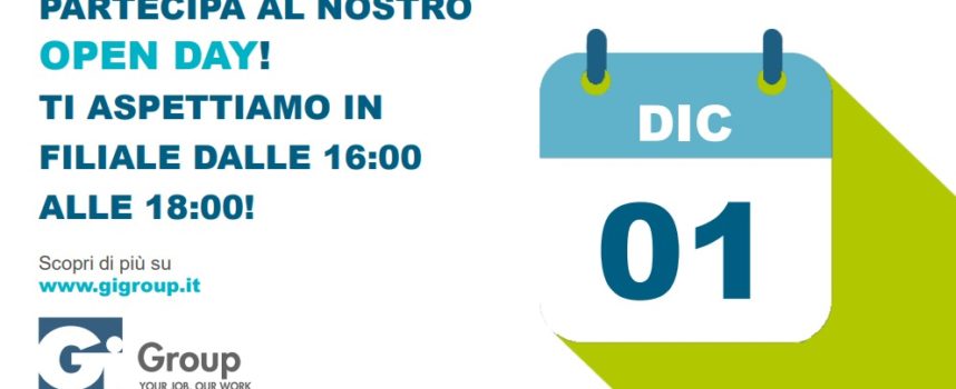 Openday Gi Group Arezzo: 1° dicembre 2022