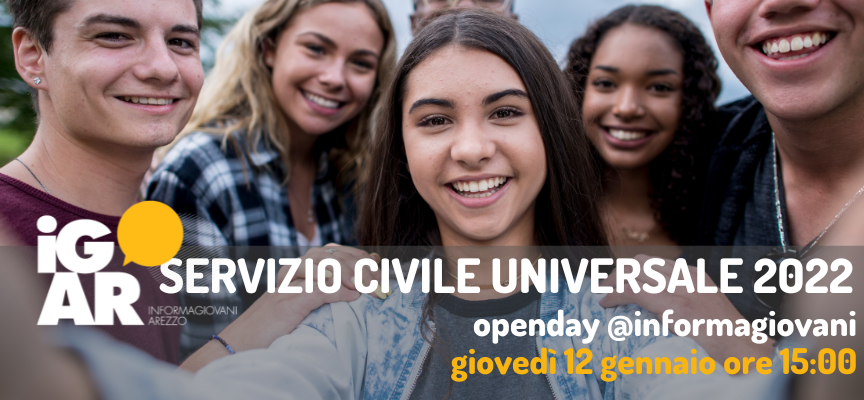 OpenDay Servizio Civile Universale @informagiovani | Giovedì 12 gennaio ore 15:00