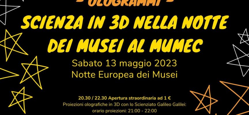 OLOGRAMMI – Scienza in 3D nella Notte dei Musei al MUMEC