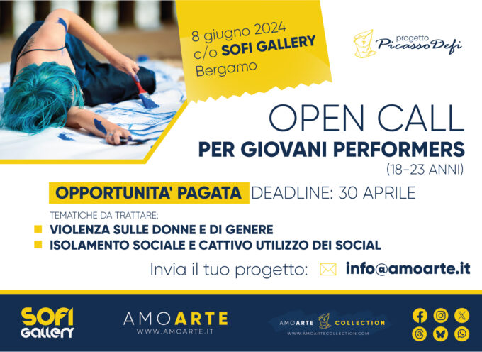 Amoarte Sofi Gallery: Open Call per giovani performers (opportunità pagata)